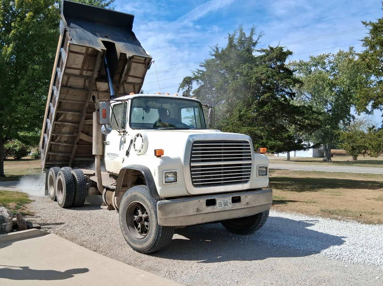 Brohez Trucking LLC dump truck working in Mattoon IL